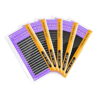 Abbildung von NAGARAKU 5 Kartons Einzelwimpern 1:1 Individuelle Wimpern Volumenwimpern Klassische Wimpernverlängerung Weiche Natürliche 1 zu Mattschwarz 16 Row High Capacity (0.03mm D 9/10/11/12/13mm)