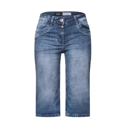 Abbildung von Cecil SLIM FIT Jeans Shorts, Damen, Größe: 34, Blau