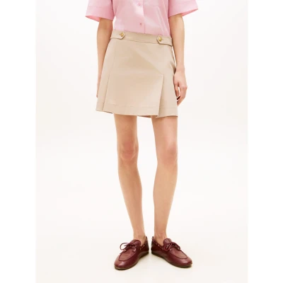 Abbildung von Tommy Hilfiger Pleated Twill MINI Skirt Faltenrock, Damen, Größe: 40, Beige