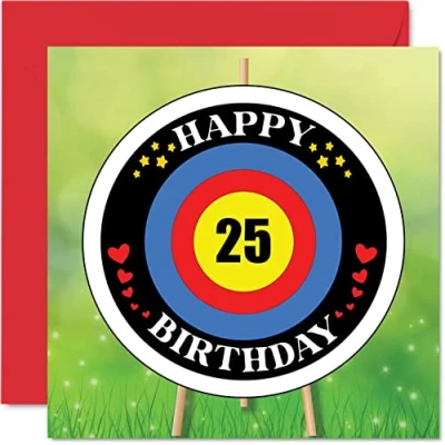 Abbildung von Stuff4 Lustige Geburtstagskarte zum 25. Geburtstag für Männer und Frauen Zielalter Happy Birthday Karte Sohn, Tochter, Bruder, Schwester, Onkel, Tante, Nichte, Neffe, Cousin, 145 mm x