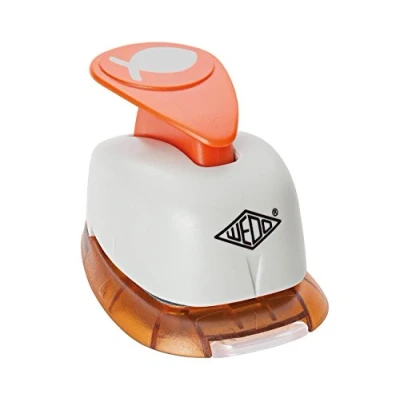 Abbildung von Wedo 168248 Motivlocher groß Fisch (mit praktischem Auffangbehälter, Ausstanzung 2,5 x 1,0 cm) grau / orange