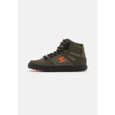 Abbildung von DC Shoes PURE Unisex Schnürstiefelette, Größe: 42, Dusty olive/orange Leder und textil