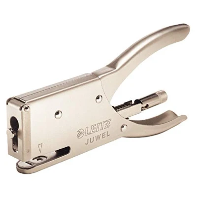 Abbildung von Leitz Juwel Heftzange, Für 12 Blatt, Ergonomisches Design aus Metall, Hinterlademechanik, Heftklammern 4 mm, 55560082