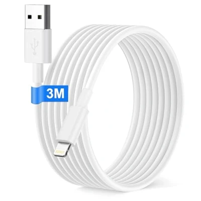 Abbildung von 3M iPhone Ladekabel Original[MFi Certified] für 14/13 Pro/12/11/XS/XS Max/XR/X/8/8 Plus/7/7Plus/6s, iPad, USB Lightning Kabel Schnellladekabel Lang to