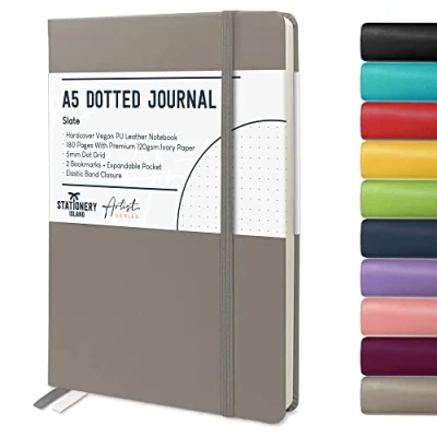 Abbildung von STATIONERY ISLAND Bullet Dotted Journal, Notizbuch A5 Dotted, 180 Seiten Premium 120 g/m² Papier, Hardcover Journal Gepunktet