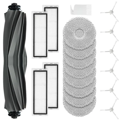 Abbildung von 20er/set Ersatzteil Zubehör für Dreame L10s / L10 Ultra Prime Saugroboter mit 1 Hauptbürste 4 Filter 8 Wischtücher 6 Seitenbürsten Reinigungsbürste