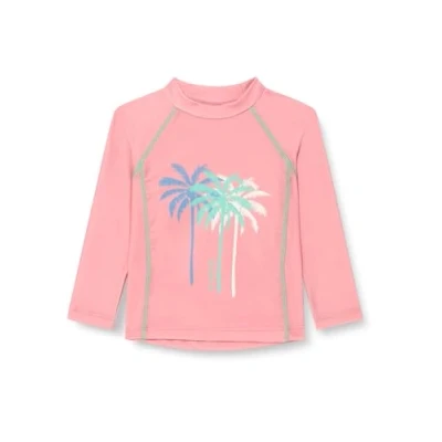 Abbildung von Playshoes Unisex Kinder UV Schutz Bade Shirt Schwimmshirt Badebekleidung, Palmen Koralle Langarm, 122/128