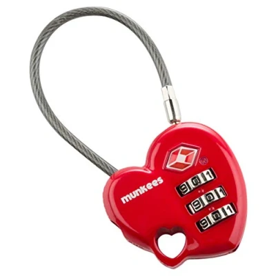 Abbildung von munkees TSA Schloss, Padlock, Zahlenschloss, Lock, Travel Accessoires, Kofferschloss, 3606