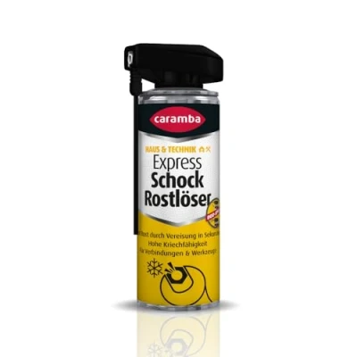 Abbildung von Caramba Express Schock Rostlöser Duo Sprühkopf (250 ml) Spray vereist und löst Rost in Sekunden säure silikonfreier Rostentferner mit Schockformel