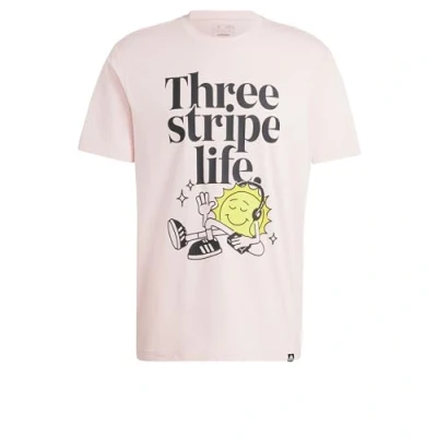 Abbildung von adidas Sportswear Positivity Graphic Tshirt print, Herren, Größe: Large, Sandy pink