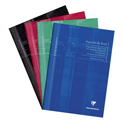 Abbildung von Clairefontaine 9059C Klassenheft (DIN A4, 21 x 29,7 cm, ideal für die Schule, 90 g, 72 Blatt, mit 4 Spalten) 1 Stück farbig sortiert