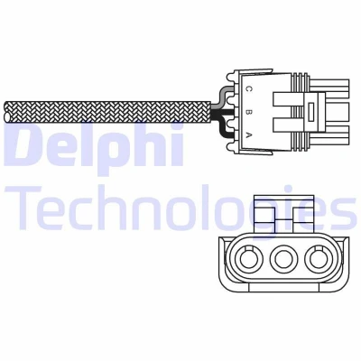 Abbildung von DELPHI ES10969 12B1 Lambdasonde Fingersonde, beheizt RENAULT: Megane 1 Cabriolet, CLIO 1, I Grandtour