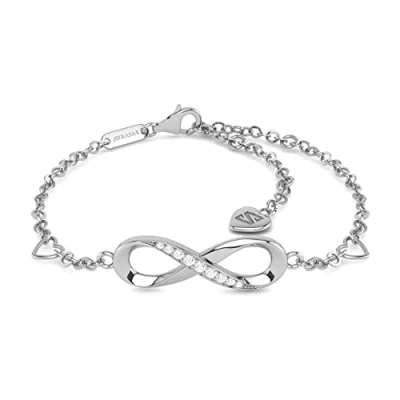 Abbildung von SERASAR Unendlichkeitszeichen Armband Damen Schmuck 925 Sterling Silber 18 Karat Gold Frauen Kette Mädchen Geschenk Idee Geburtstagsgeschenk für
