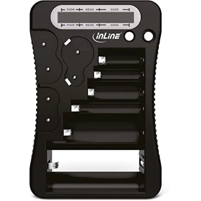 Abbildung von InLine 01285 Batterie Tester mit LCD Anzeige, für Rund und Knopfzellen sowie 9V Block