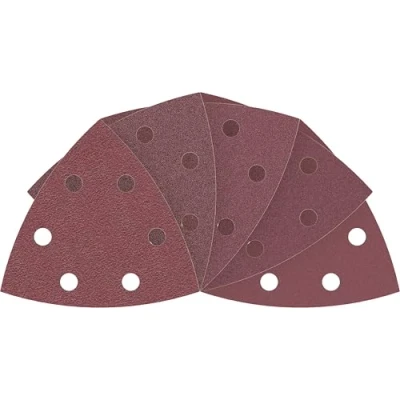 Abbildung von Bosch 10x PRO F460 Schleifblatt für Multifunktionswerkzeuge (für Farbe auf Holz, Ø 93x93 mm, Körnung 60, 80, 120, 180, 240, Professional Zubehör Multifunktionswerkzeug, Deltaschleifer)