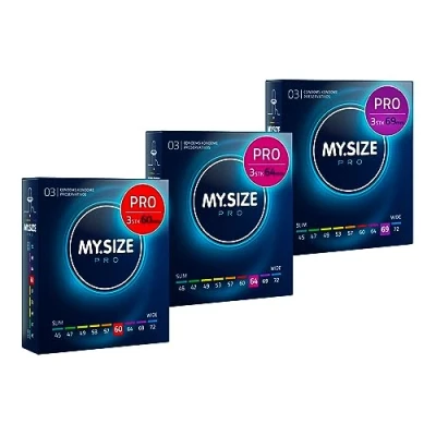 Abbildung von MY.SIZE PRO Kondomset Größe 5,6,7 60,64,69mm, 3x3 Stück Die neue Generation Kondome