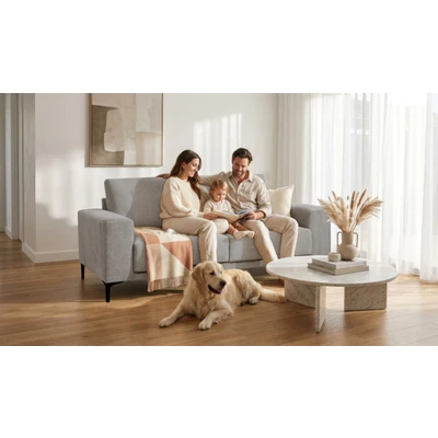 Abbildung von Places of Style 2 Sitzer »Xander«, Breite 164 cm, Webstoff, Soft Touch Chenille, schwarze Metallfüßen