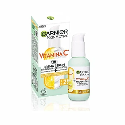 Abbildung von Garnier , 2 in 1 Gesichtsserum zum Aufhellen und gegen Hautunreinheiten, mit 20% Vitamin C SPF25, nicht fettend, klinisch getestet, 50 ml