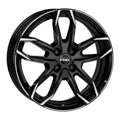Abbildung von RIAL 4 loch 16Zoll 98mm Alufelge Lucca mattschwarz Front poliert LUC65637F43 1 Felge