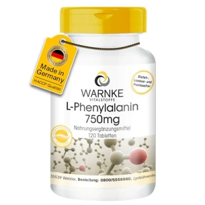 Abbildung von L Phenylalanin 750mg 120 Tabletten hochdosiert &amp; vegan Aminosäure Warnke Vitalstoffe Deutsche Apothekenqualität