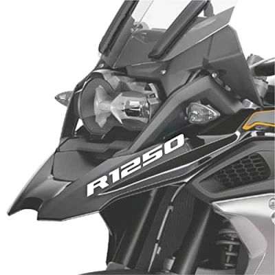 Abbildung von Black Doves Graphics 2pcs Aufkleber R1250 kompatibel für Motorrad BMW GS R 1250 HP Adventure (Weiß)