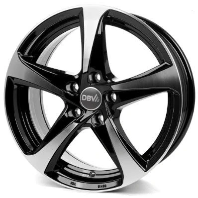 Abbildung von DBV 5 loch 17Zoll 112mm Alufelge 5SP 001 schwarz front polier DA7JM48BGP Felge