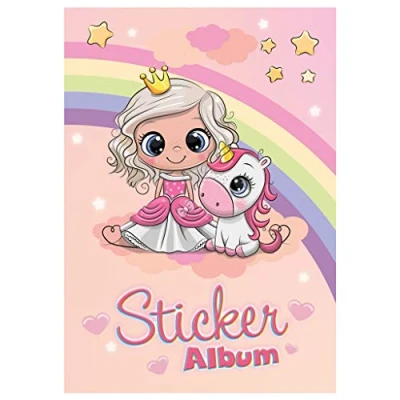 Abbildung von HERMA 15423 Stickeralbum leer zum Sammeln A5 Prinzessin, beschichtetes Stickerbuch aus Silikonpapier Ablösen und Wiederverwenden der Sticker, blanko Sammelalbum für Mädchen Jungen Kinder