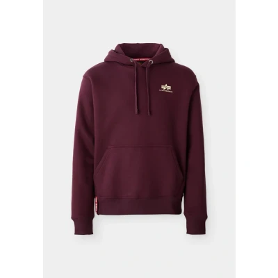 Abbildung von Alpha Industries Hoodie Small LOGO Kapuzenpullover, Größe: Large, Dark cherry