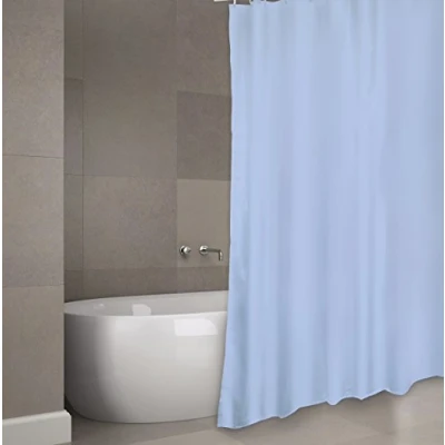 Abbildung von MSV Cotexsa by Premium Anti Schimmel Textil Duschvorhang Bakteriell, waschbar, 100% wasserdicht, mit 12 Duschvorhangringen Polyester, „Uni“ 180x200cm Made in Spain (Blau)