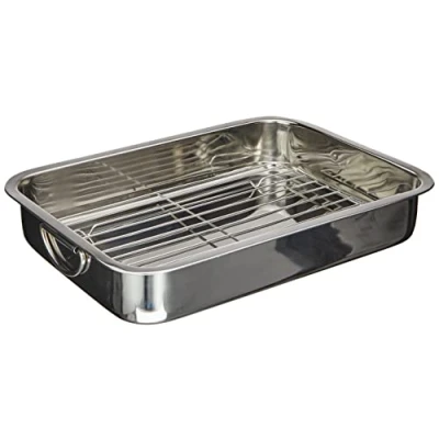 Abbildung von GSW 809252 EDELSTAHL Viereckpfanne mit Einsatz 40cm, silber, 40 x 28 7.1 cm, 1 Stück