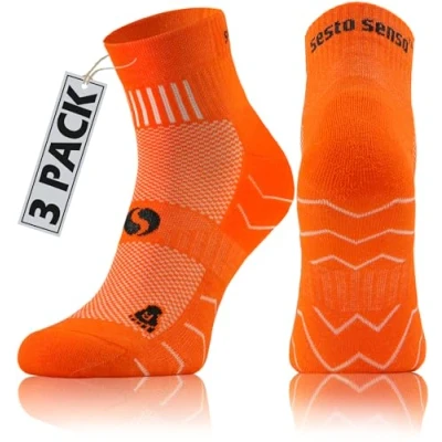 Abbildung von sesto senso 3 Paar Laufsocken Baumwolle Sportsocken Damen Herren Bunte Sport Socken 43 47 Orange
