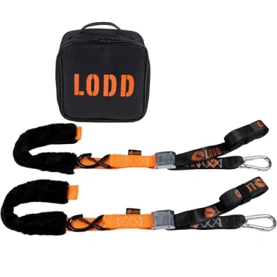 Abbildung von LODD Premium Motorrad Spanngurte mit kunststoffbeschichteten Sicherheitshaken, integrierte Softloops, getestet 1100 kg, Softbag (für Moto Cross, Enduro, Quad)