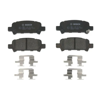Abbildung von BOSCH 0 986 424 650 Bremsbelagsatz Low Metallic mit akustischer Verschleißwarnung Anti Quietsch Blech SUBARU: Impreza I Saloon, II Saloon