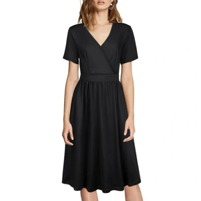 Abbildung von TANTOMI Cocktailkleid Sommerkleid Damen V Ausschnitt Wickelkleid Damen, Schwarz Kleider Perfekt für Cocktailpartys, Feste und den Alltag