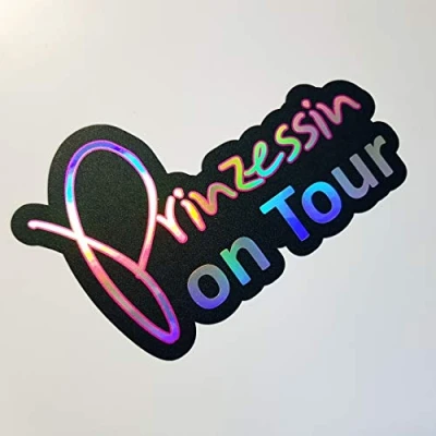 Abbildung von folien zentrum Prinzessin on Tour Oilslick schwarz 12 x 7,5 cm hochwertiger Aufkleber Auto Tuning OEM &amp; JDM Sticker Lustige für Autoaufkleber Made in Germany