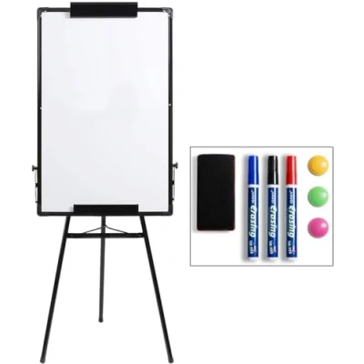 Abbildung von DOEWORKS 90cm x 60cm Stativ Whiteboard, magnetisch trocken abwischbares Brett/Flipchart Staffelei höhenverstellbares Standbrett