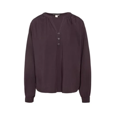 Abbildung von QS Fliessende MIT Raffung Bluse, Damen, Größe: 40, Aubergine