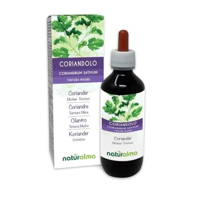 Abbildung von Koriander (Coriandrum sativum) Früchte Alkoholfreier Urtinktur Naturalma Flüssig Extrakt Tropfen 200 ml Nahrungsergänzungsmittel Veganer