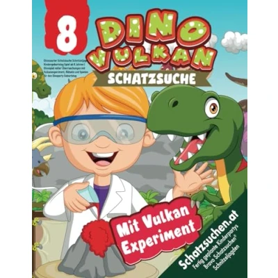 Abbildung von Dinosaurier Schatzsuche Schnitzeljagd Kindergeburtstag Spiel ab 8 Jahren: Dinospiel voller Überraschungen mit Vulkanexperiment, Rätseln und Spielen für den Dinoparty Geburtstag (Bravo Schatzsuche)