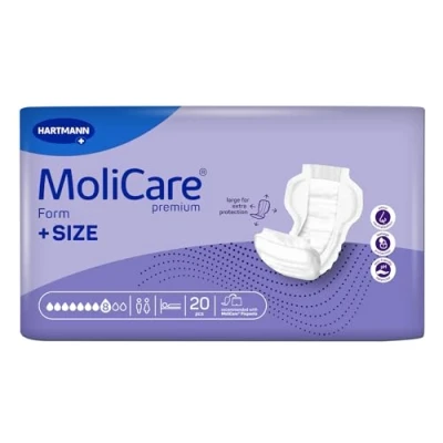 Abbildung von MoliCare Premium Form +SIZE 8 Tropfen: extragroße und besonders schnell saugende Inkontinenzvorlage, zu verwenden mit Fixpants, 20 Stück