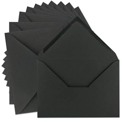 Abbildung von 75x Vintage Brief Umschläge DIN C5 Kraftpapier 120 g/m² 157 x 225 mm schwarz Recycling Nassklebung Spitzklappe UmWelt by GUSTAV NEUSER