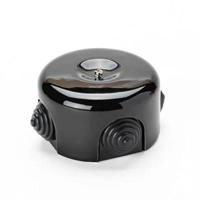 Abbildung von ORION LIGHTSTYLE Verteilerdose Keramik Affenschaukel Baldachin Deckendose Rosette Abzweigdose Abdeckung Schwarz