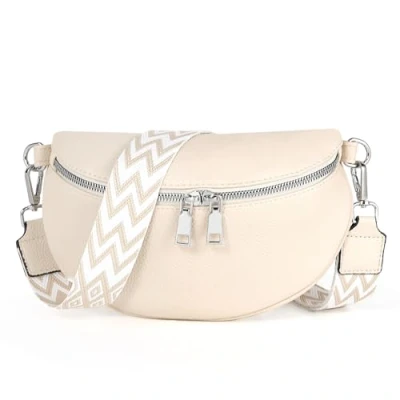 Abbildung von TAN.TOMI Umhängetasche Damen Bauchtasche PU Leder, Crossbody Bag Breiter Gurt, Umhängetaschen Stylisch, Gürteltasche Elegante