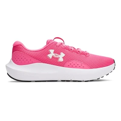 Abbildung von Under Armour Damen Charged Surge 4, leichte und atmungsaktive Laufschuhe, gepolsterte Joggingschuhe für langen Komfort,Super Pink / Super White,35.5