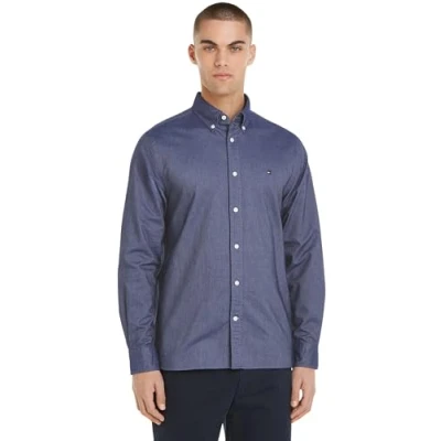 Abbildung von Tommy Hilfiger Solid Heritage Oxford Shirt Hemd, Herren, Größe: Medium, Desert sky