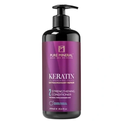 Abbildung von Pure Mineral Keratin Conditioner für weiches und starkes Haar Entwirrend, nährend, Anti Frizz Ohne Sulfate, Parabene, Petrolate 500ml