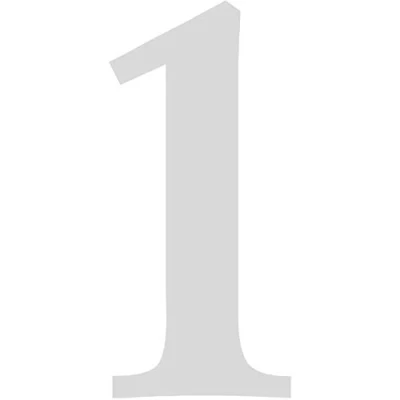 Abbildung von Zahlen Aufkleber Nr. 1 in silber I Höhe 10 cm selbstklebende Haus Nummer, Ziffer zum Aufkleben für Außen, Briefkasten, Tür wetterfest kfz_479_1
