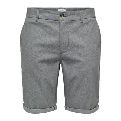 Abbildung von Only &amp; Sons Normal Geschnitten Shorts, Herren, Größe: Small, Grey pinstripe