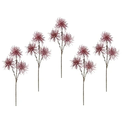 Abbildung von Metallic Distelzweig mit Glitter Kunstzweige Deko Pflanze Edeldistel Zweig Weihnachtsdeko Einzelblume Winterblume Kunstblumen Künstliche Blumen Plastikblumen Kunstpflanze Floristik AST