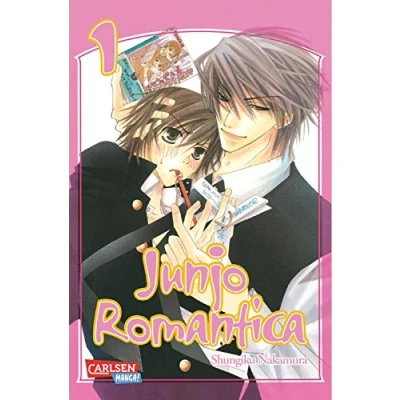 Abbildung von Junjo Romantica 1: Romantische Boys Love Manga Serie über drei verschiedene Liebes Paare und ihre Geschichten